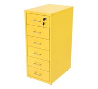 Armoire de classement verticale à 6 niveaux - 28 x 41 x 69 cm | Armoire à roulettes avec deux clés, 4 roues, protection contre les chutes sur tous les tiroirs, pour bureau