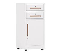 Armoire de classement verticale en métal avec serrure et 2 tiroirs de rangement en acier pour documents A4 juridiques et papier à lettre Design moderne durable (blanc)