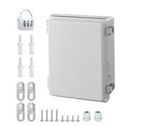 Armoire de commande avec serrure et accessoires de montage - Boîtier vide en ABS - 220 x 170 x 110 mm - Armoire de distribution - Étanche IP66 - Pour l'extérieur (couvercle gris)