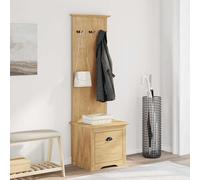 Armoire de couloir avec crochets BODO blanc marron 50x40x157 cm vidaXL