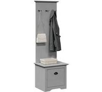 vidaXL Armoire de couloir BODO avec crochets gris 50x40x157 cm