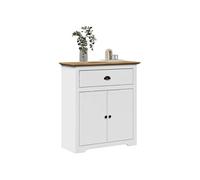 Armoire de couloir BODO blanc et marron 80x35x90 cm