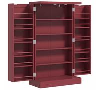 HOMCOM Buffet Cuisine Rangement Armoire Cuisine 12 étagères de Porte Planches réglables 60 x 30 x 104 cm pour Salon, Salle à Manger en Bois Rouge