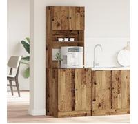 vidaXL Armoire de cuisine patinée en bois d'ingénierie 60x50x180 cm 4 portes avec étagère