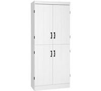 Armoire de cuisine buffet de salle à manger avec 4 portes 6 étagères de rangement style moderne 76 x 40 x 177 cm blanc