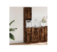 vidaXL Armoire de cuisine chêne fumé 35x50x180 cm bois d'ingénierie, placard de cuisine, unité de cuisinette, armoire de 840762