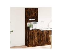 vidaXL Armoire de cuisine en chêne fumé 60x50x180 cm - Placard en bois d'ingénierie