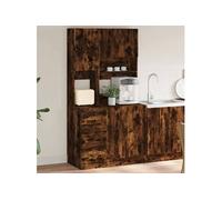 Armoire de cuisine chêne fumé 95x50x180 cm bois d'ingénierie, placard de cuisine, unité de cuisinette, armoire de 3276536