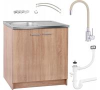 Armoire de cuisine Chêne Sonoma 80x50 + Evier + Robinet Deante Beż Flexible