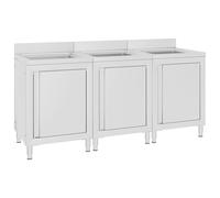 vidaXL Wastafelkasten commercieel 3 st roestvrij staal3058274 Argent G