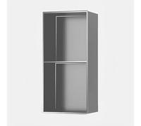Armoire de cuisine compacte à fixation murale, gris, 28 x 12,5 x 70 cm, rangement multi-niveaux, facile à nettoyer, parfait pour les salles de bains et les salles de séjour, installation intégrée.