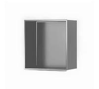 Armoire de cuisine compacte à fixation murale, gris, 32 x 12,5 x 32 cm, rangement multi-niveaux, facile à nettoyer, idéal pour salles de bains et salles de séjour, installation intégrée