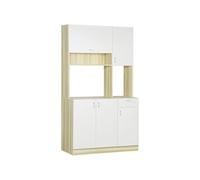 HOMCOM Buffet de Cuisine Armoire de Cuisine contemporaine -Armoire de Rangement- Buffet Haut - 5 Portes, 1 tiroir, 3 niches - 102 x 48 x 180 cm