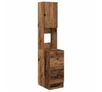 Armoire de cuisine en bois d'ingénierie - vidaXL - Bois ancien - 35x50x180 cm - 2 tiroirs - 2 étagères