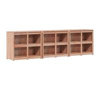 Armoire de Cuisine Exterieur en Bois Douglas Naturel, 3 Pieces, 318 x 55 x | Rangement modulable pour jardin, étagères spacieuses, dessus décoratif, pieds en bois stable, entretien facile, style