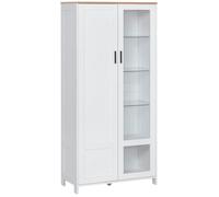HomCom Buffet 2 portes 7 étagères Panneaux de particules 76x36x160 cm Blanc
