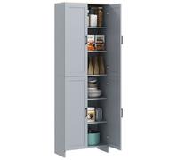 HOMCOM Armoire de Cuisine Buffet Cuisine vaisselier Meuble de Rangement Style Moderne Multi-rangements avec 4 Portes et étagères réglables, 60 x 30 x 170,5 cm, Gris