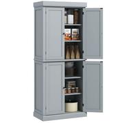Armoire de cuisine - HOMCOM - style moderne - placards, étagères réglables - 76 x 40,5 x 184 cm - gris