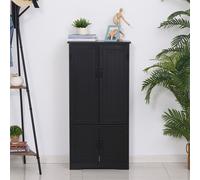 HomCom Armoire de cuisine multi-rangements 2 placards 3 étagères