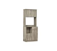 HOMCOM Buffet de Cuisine Armoire de Cuisine Multi-rangements 3 placards 2 niches tiroir Panneaux Particules Classe E1 Aspect chêne Gris