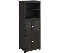 Armoire de cuisine HOMCOM buffet cuisine vaisselier avec 2 niches, 2 placards avec 4 portes dont 2 portes vitrées, étagère réglable