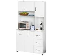 Armoire de cuisine multi-rangements MDF blanc