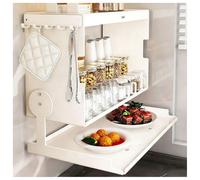 Armoire de cuisine murale avec porte battante, organisateur de garde-manger peu encombrant pour épices, assiettes et tasses, buffet multifonction pour cuisine, salle à manger, café et bar à vin