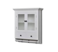 vidaXL Placard mural de cuisine avec porte en verre Bois blanc 241374