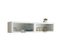Armoire de cuisine murale en bois massif pour économiser de l'espace avec porte rabattable et rangement en verre, petit organisateur d'épices avec étagère inférieure, 100,1 x 20,1 x 30 cm, parfait