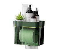Armoire de cuisine murale transparente design compact avec deux sorties de papier Idéal pour salle de bain, chambre à coucher ou au-dessus des toilettes - Couleur verte