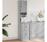 vidaXL Armoire de cuisine patinée en bois d'ingénierie 60x50x180 cm 4 portes avec étagère