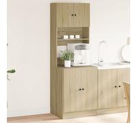 vidaXL Armoire de cuisine patinée en bois d'ingénierie 60x50x180 cm 4 portes avec étagère
