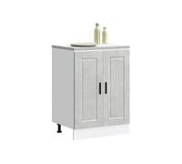 vidaXL Armoire de cuisine Porto gris béton bois d'ingénierie 853921