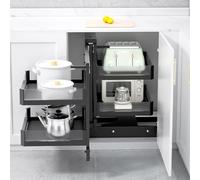 Armoire de cuisine robuste avec 4 paniers coulissants pour casseroles et plats, solution de nization pour la maison.