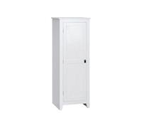 Armoire de cuisine style campagne chic porte 3 étagères réglables - dim. 43L x 40l x 121H cm - MDF blanc