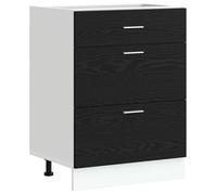 vidaXL Meuble bas de cuisine Riga – Chêne noir 60 x 46 x 81,5 cm