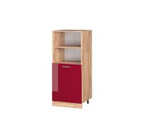 Armoire de cuisine Vicco R-Line, 60 cm, rouge marron brillant/chêne puissant
