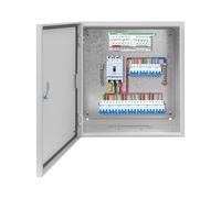 Armoire de distribution IP65 IK08 - 45 x 50 x 25 cm - Boîtier électrique extérieur en acier avec serrure - Montage mural - Pour industrie, jardin et chantier