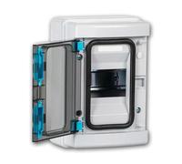 Armoire de distribution « KDP IP65 » pour 4 modules, boîtier à fusibles en saillie, IP65, IK10, tableau de distribution électrique avec porte transparente, rail DIN et rail PE/N