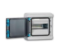 Armoire de distribution « KDP IP65 » pour 8 modules, boîtier à fusibles en saillie, IP65, IK10, tableau de distribution électrique avec porte transparente, rail DIN et rail PE/N