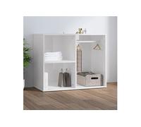 Armoire de dressing Blanc brillant 80x40x65cm Bois d ingénierie