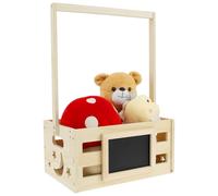 Armoire de fête prénatale 34 x 23 x 17 cm en bois avec poignée et petit tableau noir personnalisé, multi-usage, armoire pour anniversaire, fête prénatale, Noël, nouveaux parents