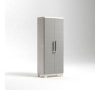 Armoire de garage haute grise en polypropylène l.68 x H.173 x P.39 cm Keter Linea Wood