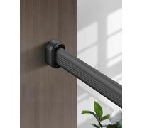 Armoire de garde-robe alliage en aluminium, système de stockage de placard à montage mural pour vêtements suspendus, support de tige de voiturier anti-broyeur, jeu de douille inclus (couleur: noir,