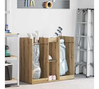 Armoire de Golf en Bois Chêne Artisanal 102 x 45 x 85,5 cm avec Étagères Métal, Rangement Intérieur pour Sac Accessoire Tee Balle Serviette, Organiseur de Chariot Trolley Voyage