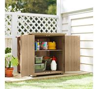 Outsunny – Armoire de jardin 2 portes – Bois sapin, toit bitumé – 77,5x88x90 cm