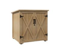 Outsunny – Armoire de jardin 2 portes – Bois sapin, toit bitumé – 77,5x88x90 cm