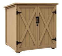 Armoire De Jardin 2 Portes Croisillons Étagère Toit Bitumé Bois Sapin Pré-Huilé