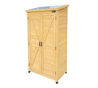 Armoire de jardin, 3 étagères, en bois FSC, marron, 85 x 52 x 174 cm