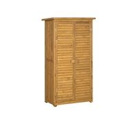 Armoire de jardin portes persiennes 2 étagères sapin pré-huilé